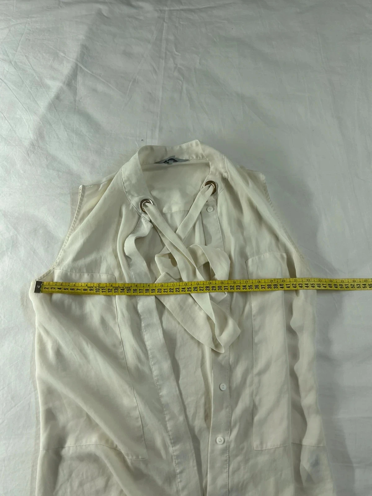 Cream beige short-sleeved blouse h&m – photo 6